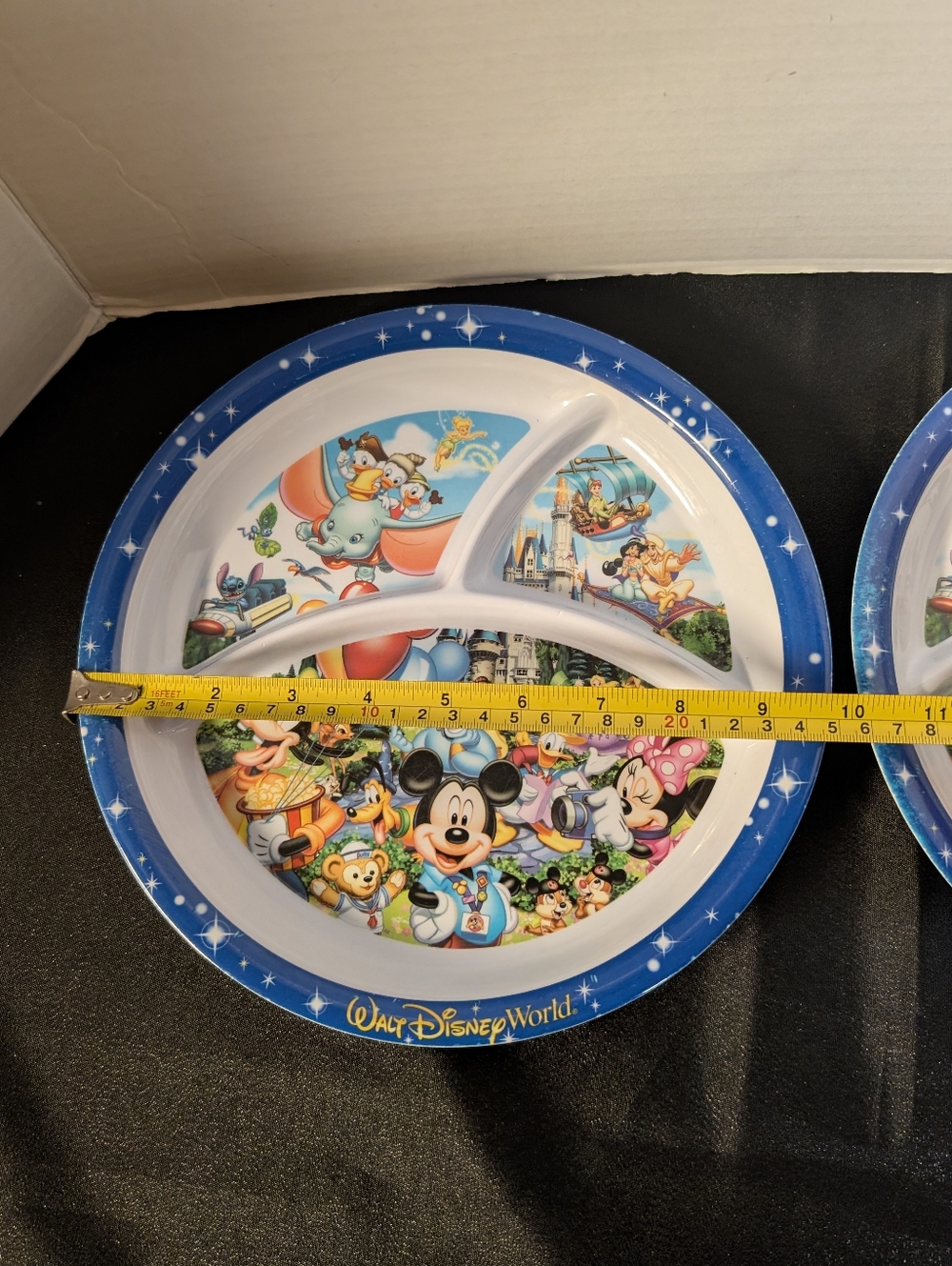 Walt Disney World Parks Souvenir Divided Plate Mickey Dumbo ~ 10" SET LOT OF 2 - Picture 8 of 11
